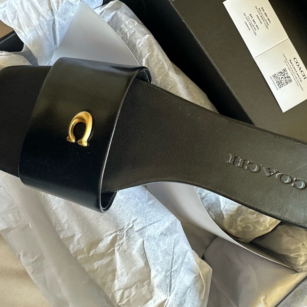 Coach Black Slide Sandals